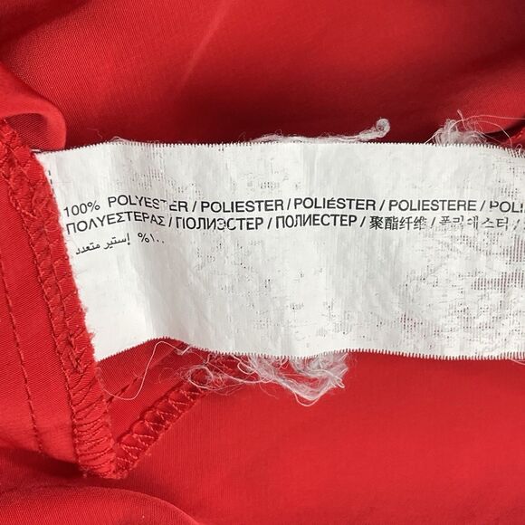 MNG By Mango Cut Out Back Dress  Two Pockets Button Back Women's Large Red - Picture 11 of 15